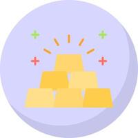 Gold Ingot Flat Bubble Icon vector