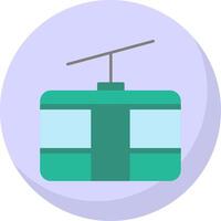 teleférico plano burbuja icono vector