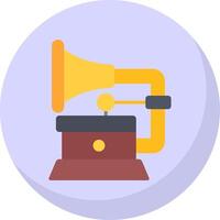 Gramophone Flat Bubble Icon vector