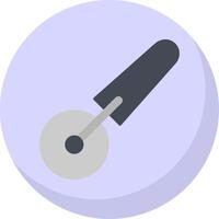 Pizza Cutter Flat Bubble Icon vector