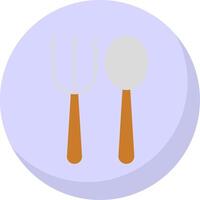 Fork Spoon Flat Bubble Icon vector