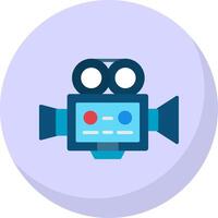 Movie Camera Flat Bubble Icon vector