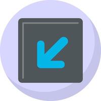 Down Left Flat Bubble Icon vector