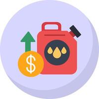 petróleo precio plano burbuja icono vector