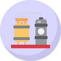 Processing Plant Flat Bubble Icon vector