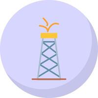 Oil Tower Flat Bubble Icon vector