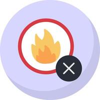 No Fire Flat Bubble Icon vector