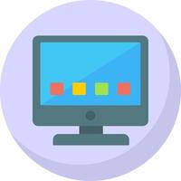 Computer Flat Bubble Icon vector