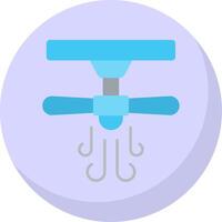 Ceiling Fan Flat Bubble Icon vector