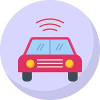 Autonomous Car Flat Bubble Icon vector