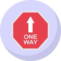 One Way Flat Bubble Icon vector