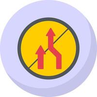 No Overtaking Flat Bubble Icon vector