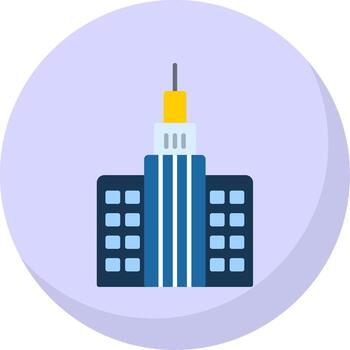 rascacielos plano burbuja icono vector