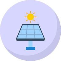 solar panel plano burbuja icono vector