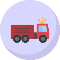 Fire Truck Flat Bubble Icon vector