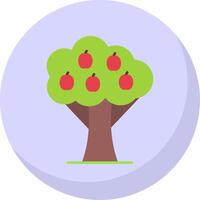 Fruta árbol plano burbuja icono vector