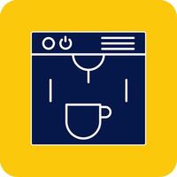 Coffe Maker Flat Bubble Icon vector
