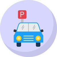 estacionamiento plano burbuja icono vector