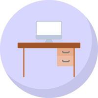 Desk Flat Bubble Icon vector