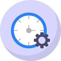 Time Management Flat Bubble Icon vector