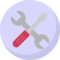 Cross Wrench Flat Bubble Icon vector