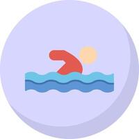 Swimming Flat Bubble Icon vector