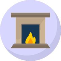 Fireplace Flat Bubble Icon vector