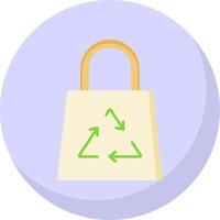 Recycle Bag Flat Bubble Icon vector