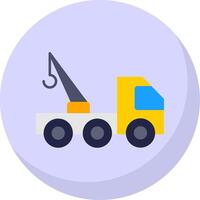 Tow Truck Flat Bubble Icon vector