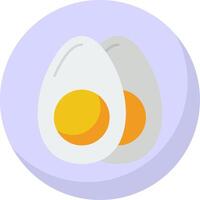 Boiled Egg Flat Bubble Icon vector