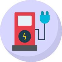 Electric Charge Flat Bubble Icon vector