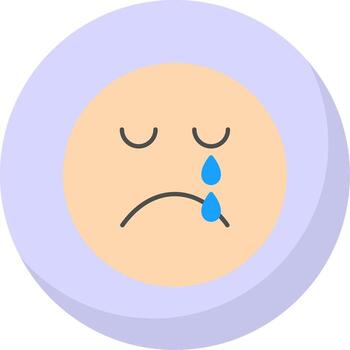 Crying Flat Bubble Icon vector