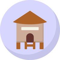 Hut Flat Bubble Icon vector