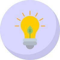 Eco Bulb Flat Bubble Icon vector