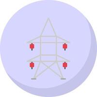 eléctrico torre plano burbuja icono vector