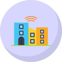 Smart City Flat Bubble Icon vector