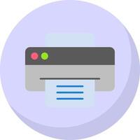 Printer Flat Bubble Icon vector