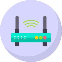 Wifi enrutador plano burbuja icono vector