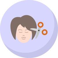 Woman Hair Flat Bubble Icon vector