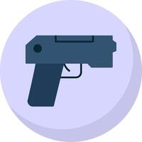 Pistol Flat Bubble Icon vector