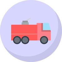 Fire Truck Flat Bubble Icon vector