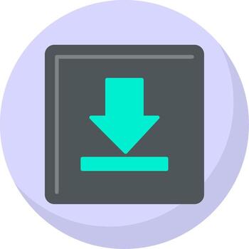 abajo flecha plano burbuja icono vector