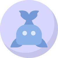 Whale Flat Bubble Icon vector