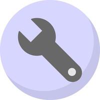 Wrench Flat Bubble Icon vector