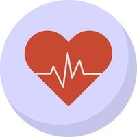 Heart Beat Flat Bubble Icon vector