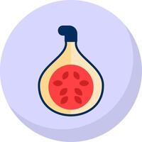 Fig Flat Bubble Icon vector