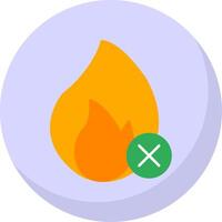 No Fire Flat Bubble Icon vector