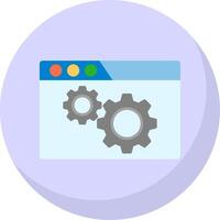 Browser Setting Flat Bubble Icon vector