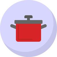 Cooking Pot Flat Bubble Icon vector