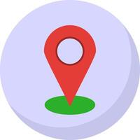 Starred Location Flat Bubble Icon vector